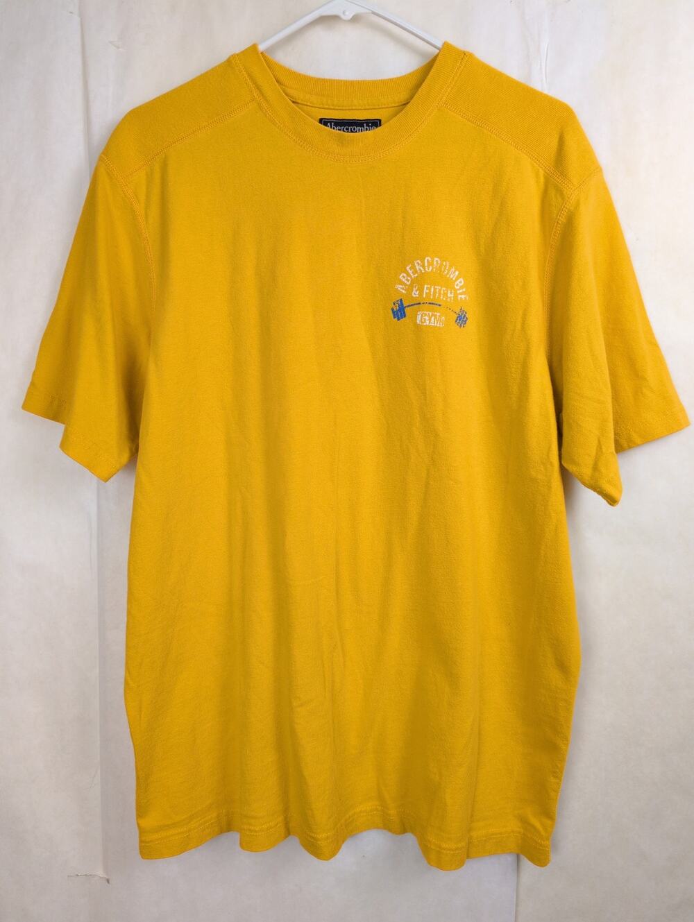 Vintage Abercrombie and Fitch yellow Wanna Lift T-shirt Size XL Y2K Retro Casual